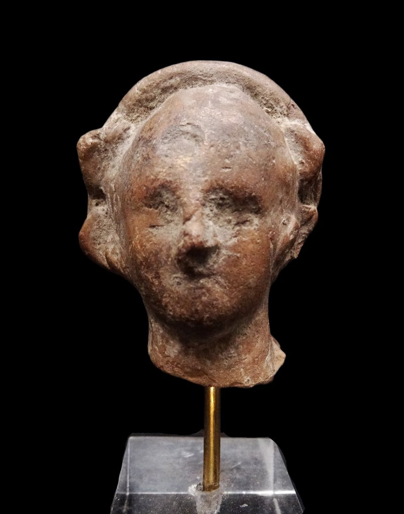 Antikkens Hellas Hode av en gresk-romersk statuett - 3. / 2. århundre f.Kr.  (Ingen reservasjonspris) #1.0