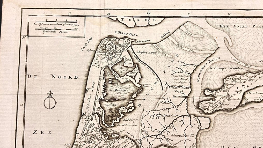 Paesi Bassi - Noord Holland; Isaak Tirion - Orginele kaart van het noorden van Noord Holland - 1721-1750 #4.3