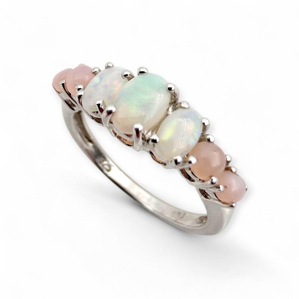 No reserve price - Ring Silver - Opal (Certified) #2.1