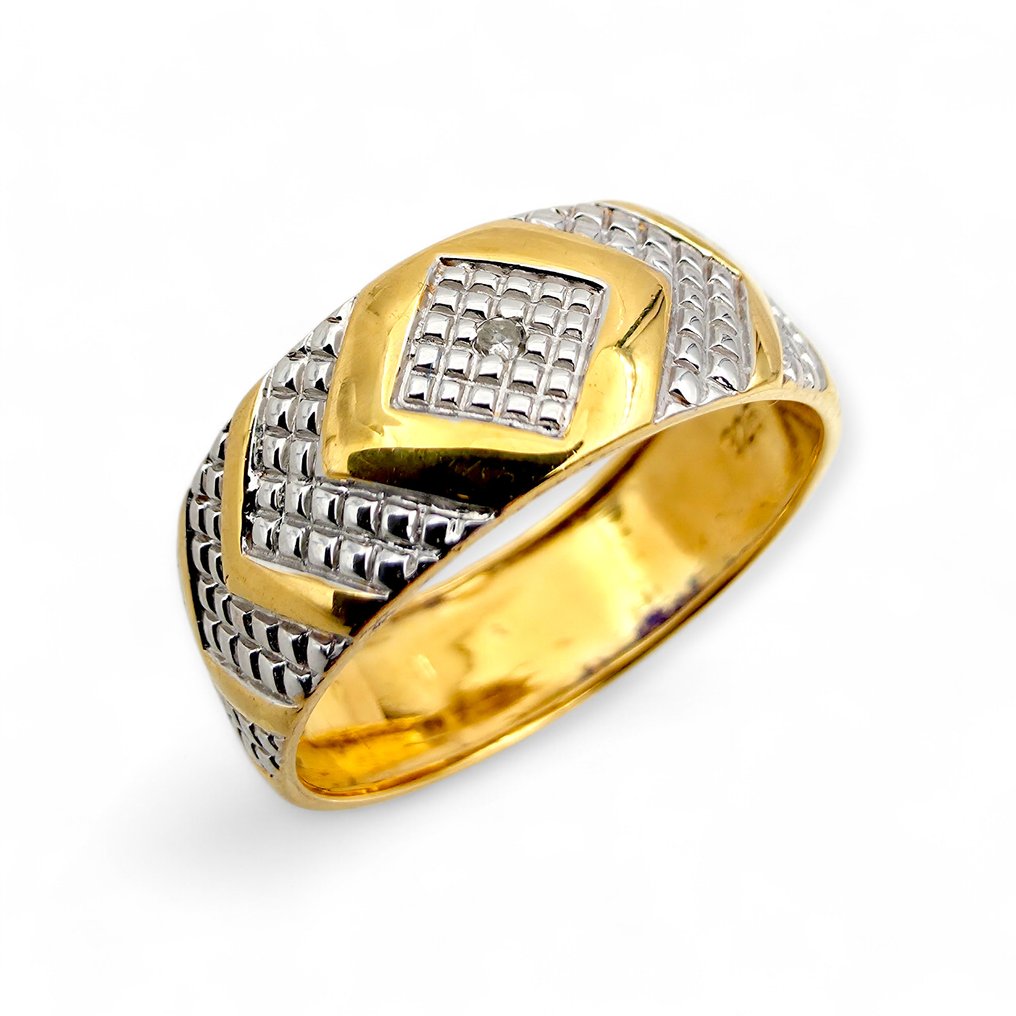 No reserve price - Ring Silver - Diamond (Certified) #1.0