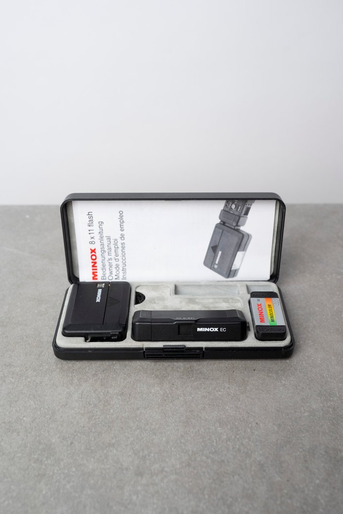 Minox EC + 8x11 flash + film in etui | Φωτογραφική μηχανή υπομινιατούρας #1.0