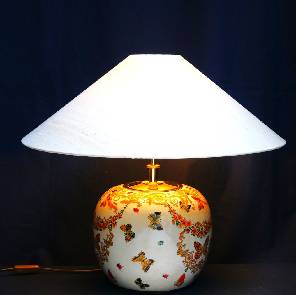 灯具 - Versace Le Jardin 风格 - 瓷, 黄铜, 真丝 - 德国制造 #1.0