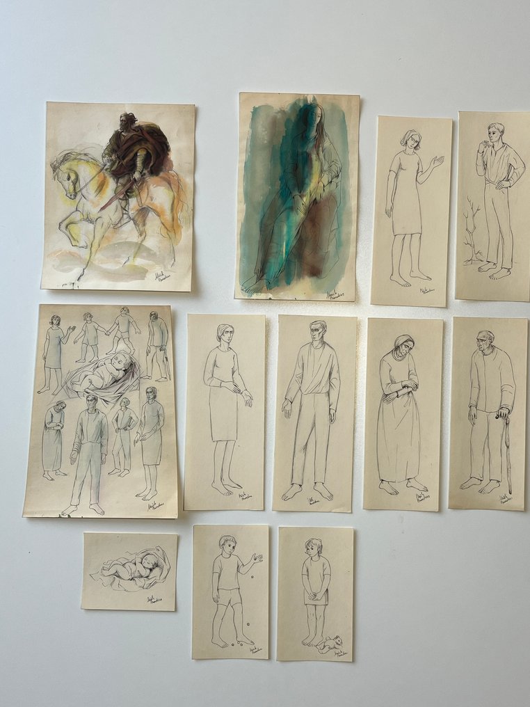 Michèle Broeders (1936) - lot tekeningen en efemera #1.0