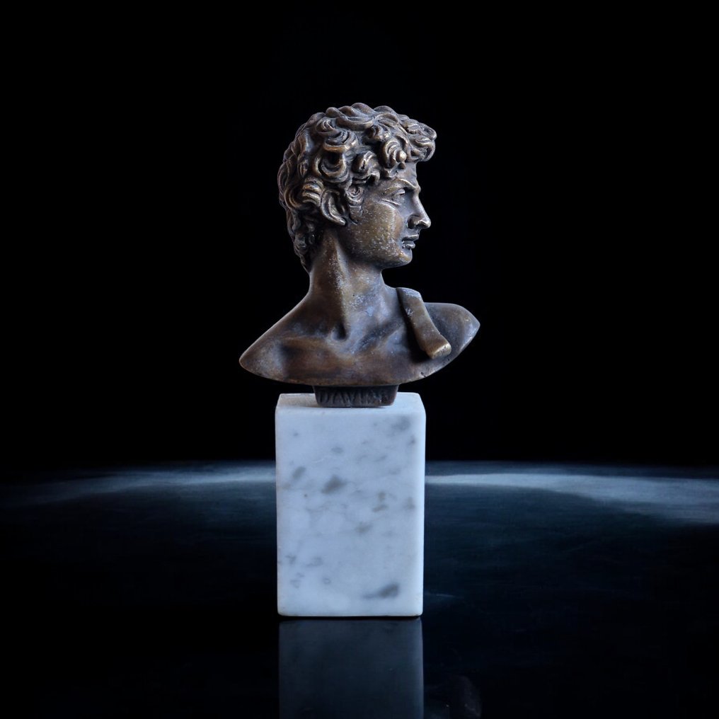 Sculpture, Busto del David di Michelangelo. - 17 cm - Bronze doré #1.0