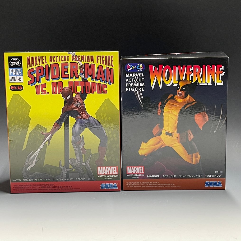 SEGA MARVEL ACT/CUT PREMIUM FIGURE - Statuetă - SPIDER MAN vs. Dr.OCTPUS | WOLVERINE (2) - Plastic #1.0