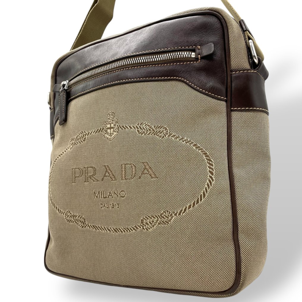 Prada - Logo Jacquard Shoulder Bag Sacoche - 挂肩式皮包 #1.0