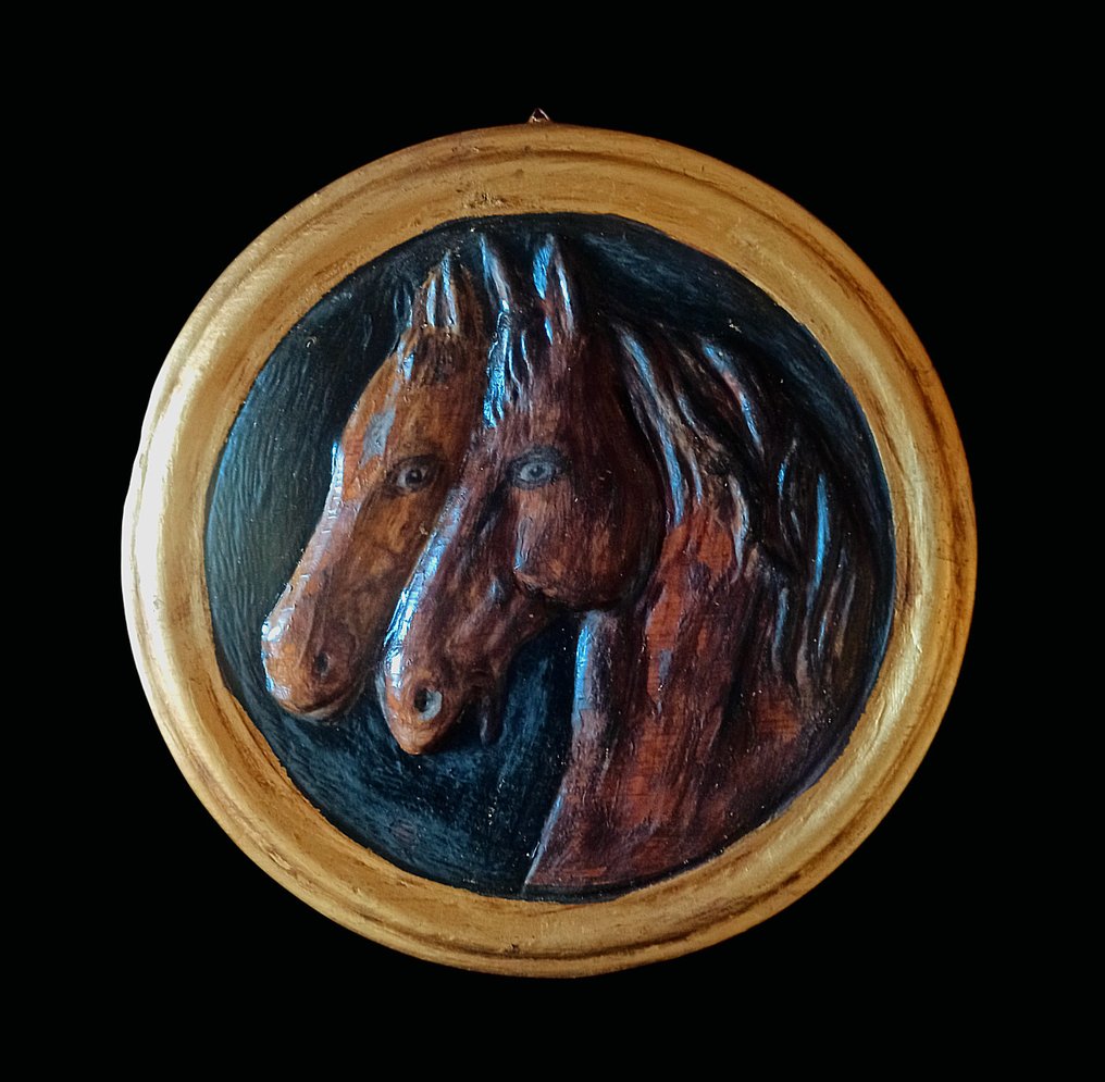 Panel - Wood - Hunting badges - circa 1900. #2.1