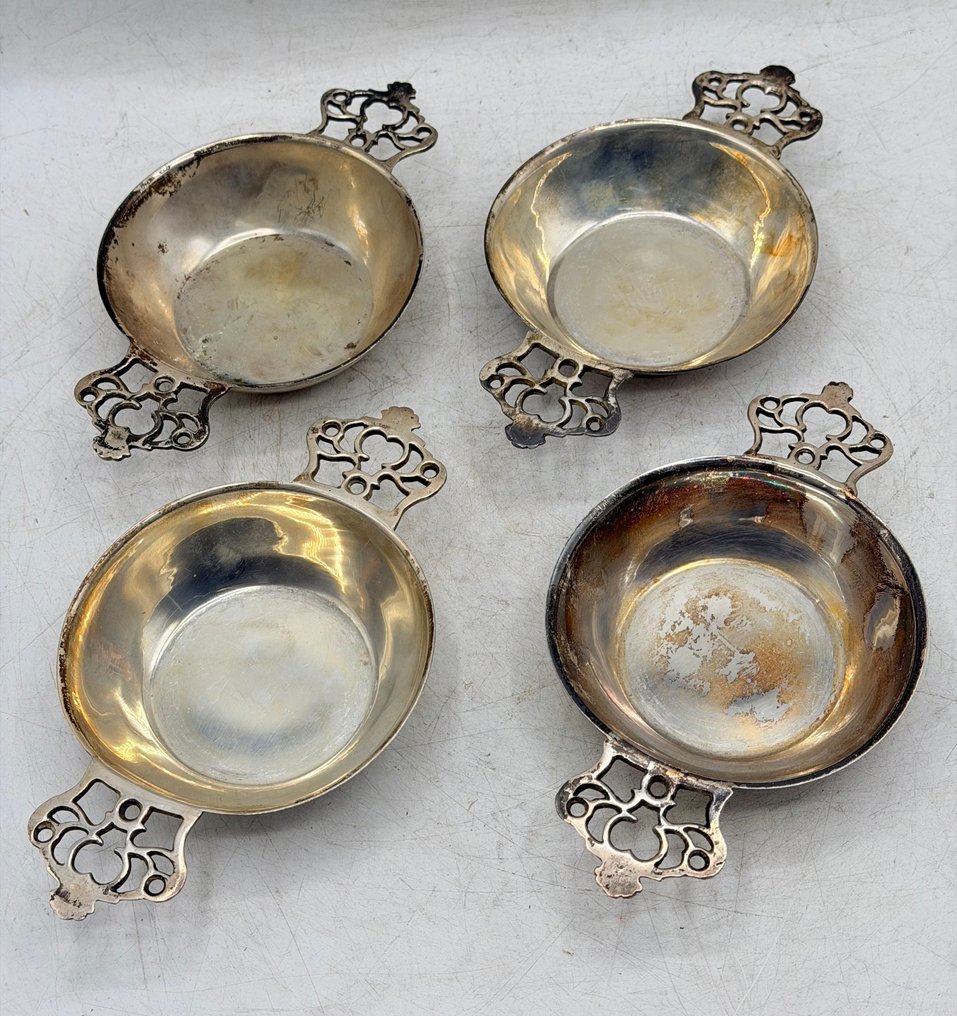 Kulho (4) - Porringers de asas - Hopeoitu messinki #3.2