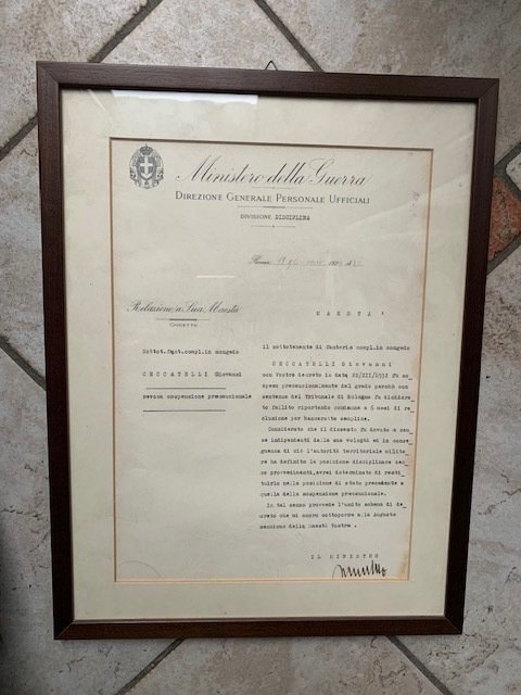 Documento MInistero della Guerra, Mussolini - 1934 #1.0