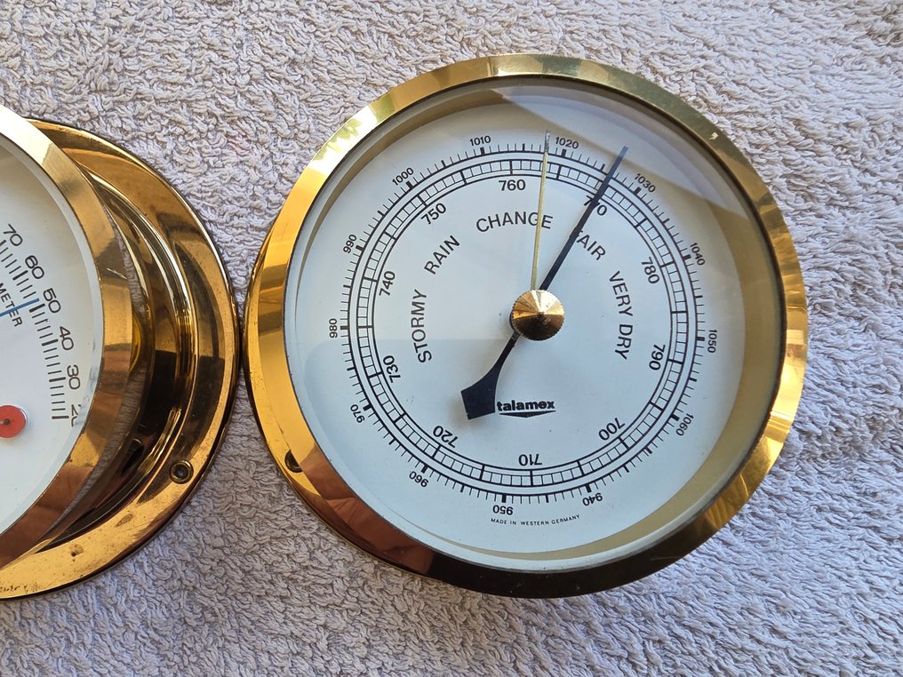 Talamex Scheepsklok, Thermometer, Barometer, Hygrometer (3) - Messing, Glas #3.2