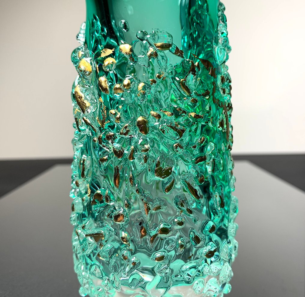 Maxence Parot - Vaas - Unieke kleuren en goud - Glas #2.1