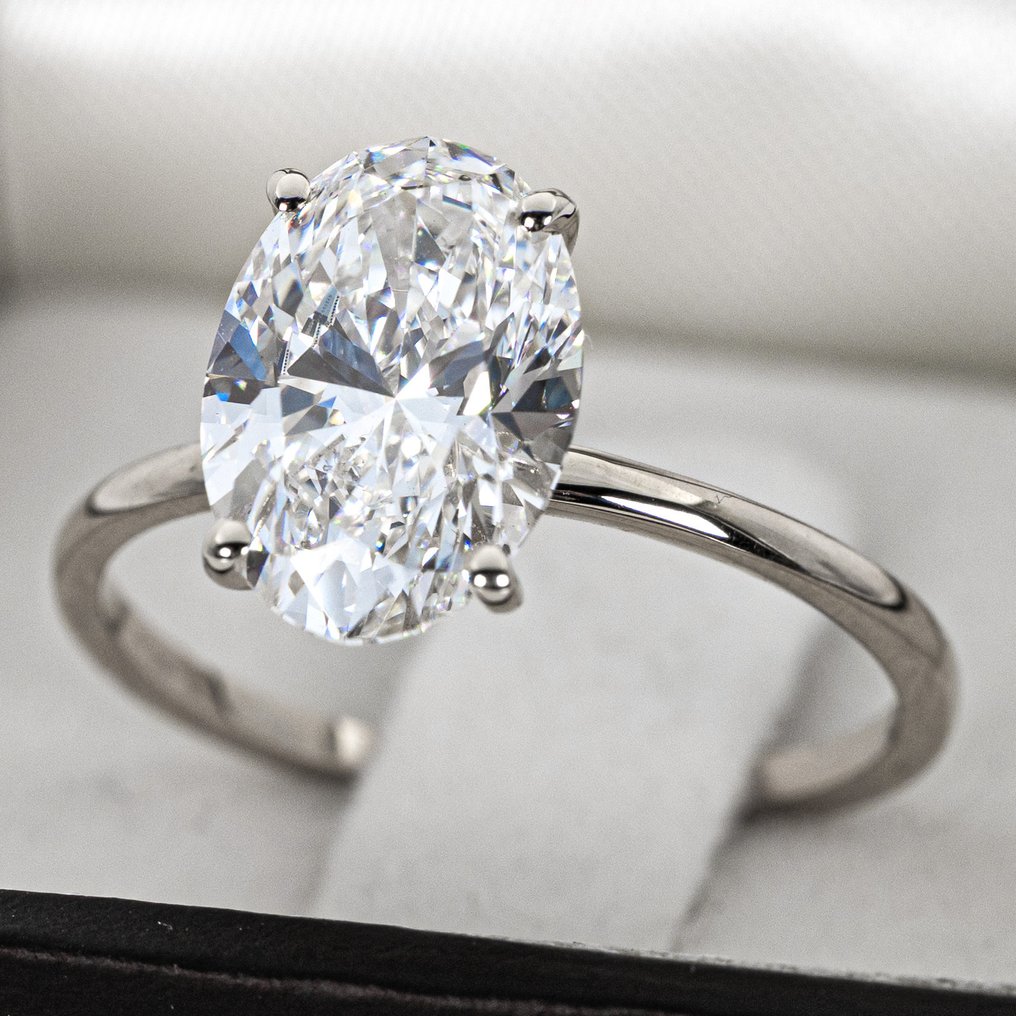 Sans prix de réserve - Bague de fiançailles - 14 carats Or blanc -  3.01ct. tw. Diamant (Cultivé en laboratoire) - E VVS2 IGI #3.2