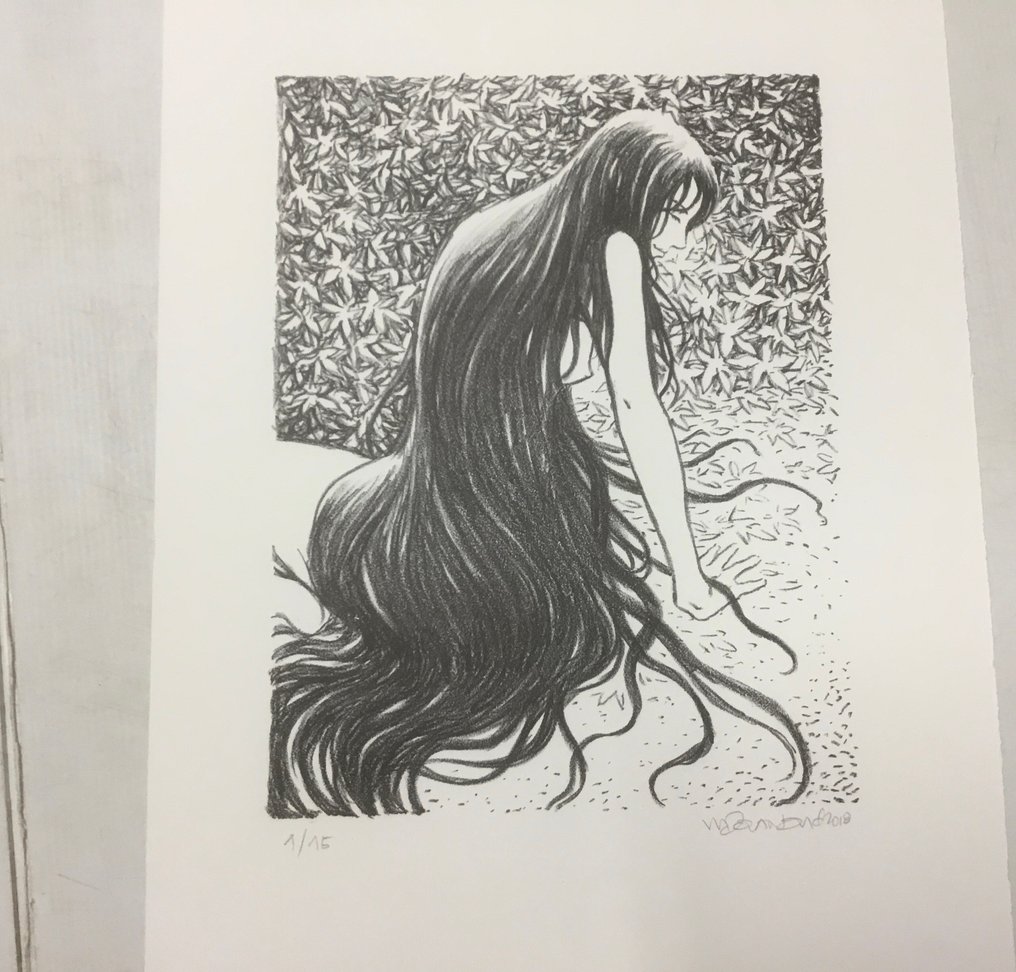 Tony Sandoval - 1 Litografi - La Fille aux longues cheveux #2.1