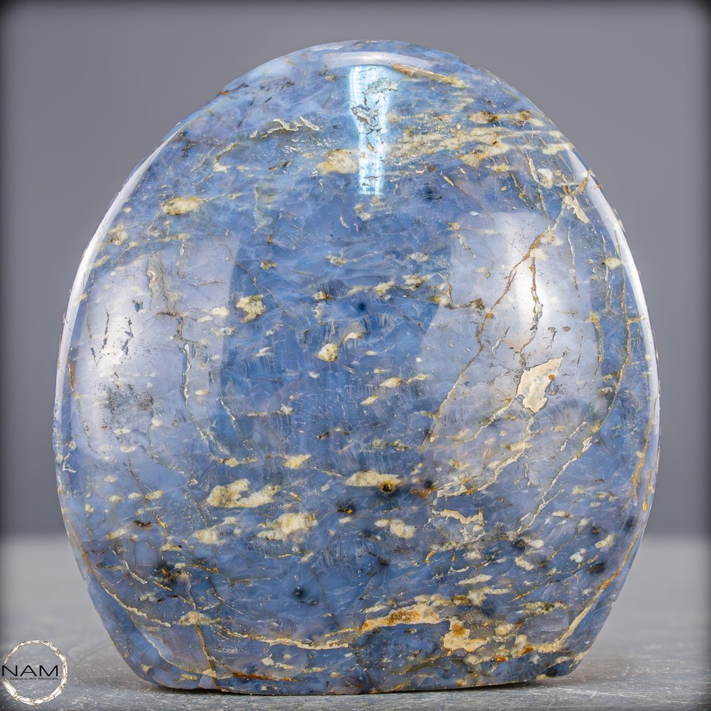 天然极其稀有的蓝色石英自由形态 自然形态中的艺术- 854.75 g #1.0