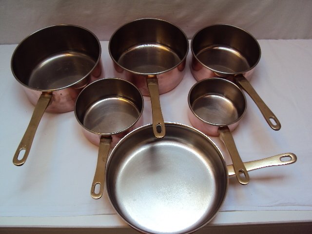 5 casseroles et 1 sauteuse cuivre et acier inoxydable - Σετ κατσαρόλας (6) - Χαλκός, Ορείχαλκος, ανοξείδωτο ατσάλι #1.0