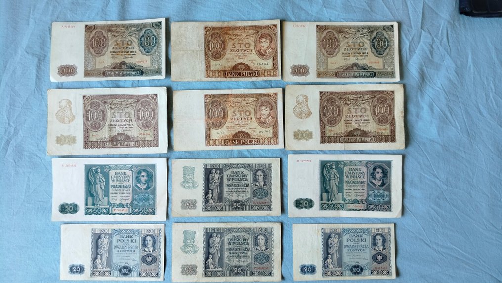 Πολωνία. - 3 x 20, 3 x 50 and 6 x 100 Zlotych - Various Dates (χωρίς τιμή ασφαλείας) #1.0