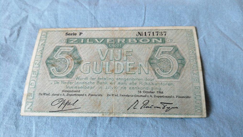 Ολλανδία. - 5 Gulden - 1944 - Pick 63 (χωρίς τιμή ασφαλείας) #3.2