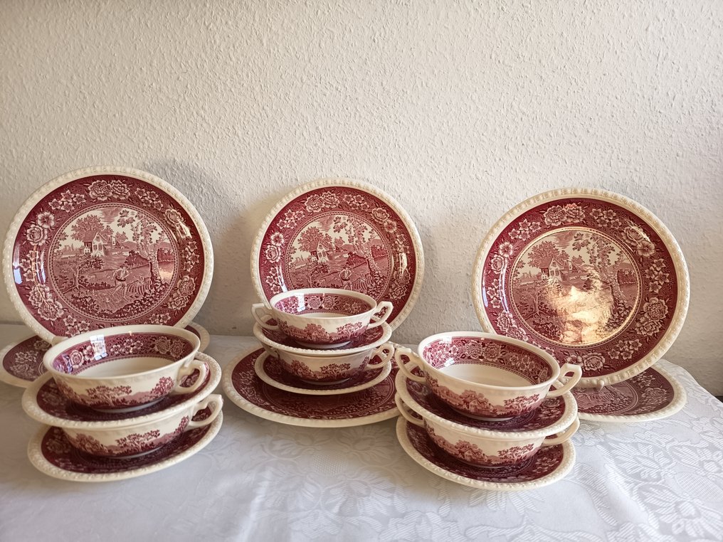 Villeroy&Boch - Rusticana - rot - Geschirr, Teller, - Middagsservise til 6 (18) - Vitro-Porzellan #1.0