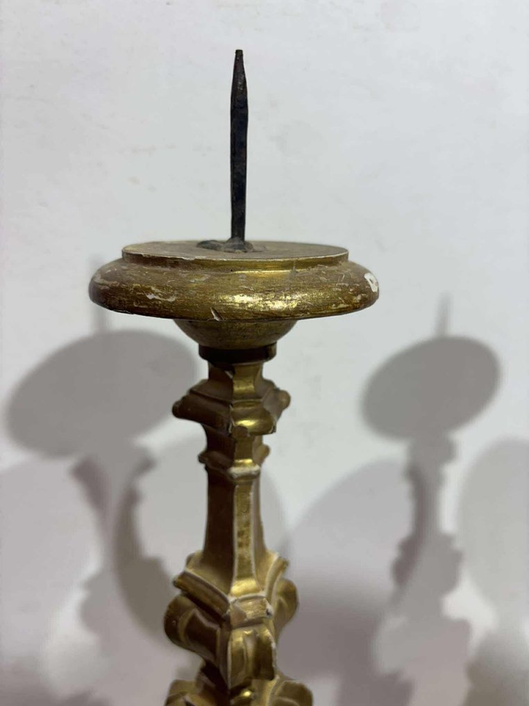 Sfeșnic (2) - Lemn, Fier - Coppia Candelieri - 53 cm #2.1