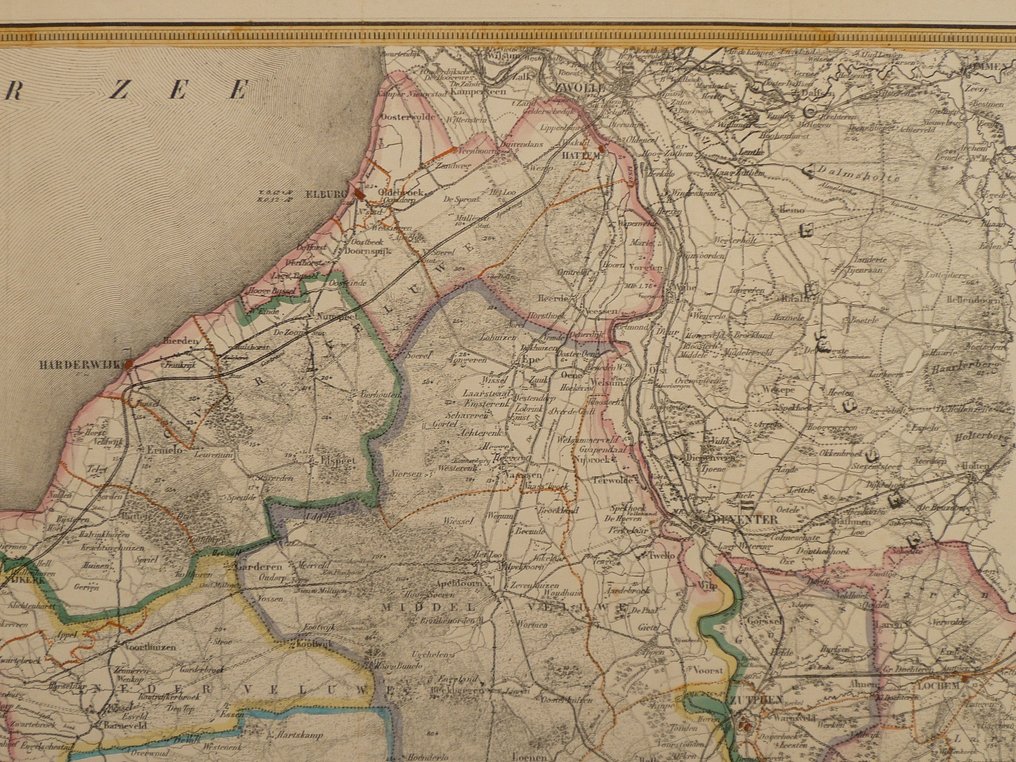 Nederland - Gelderland / Arnhem / Nijmegen / Vianen / Amersfoort / deventer; P.H. Witkamp - Kaart van de Provincie Gelderland - 1861-1880 #3.2