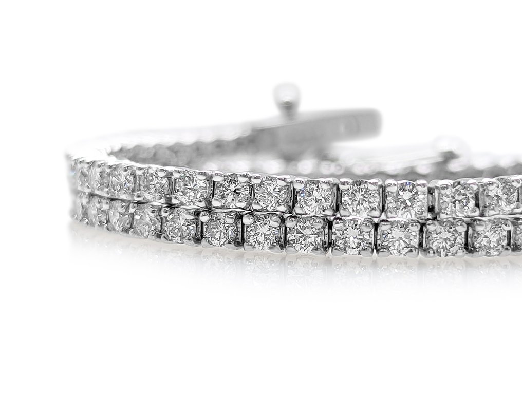 沒有保留價 - 網球手鍊 - 14 克拉 白金 - 3.09ct. tw. 鉆石 (實驗室培育) - D-E VVS IGI 认证 #2.1