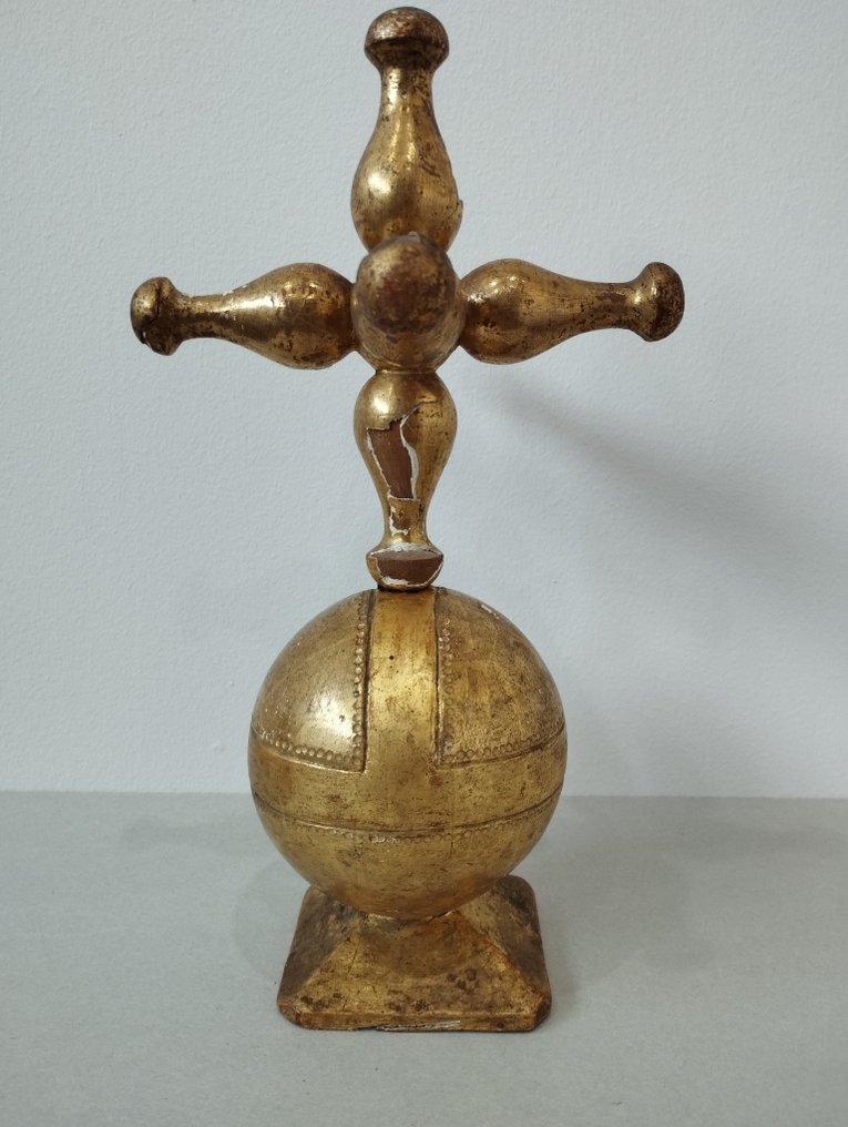 Globo Crucifero (Φάραλος) - 30 εκ. - Αντίκες - Επιχρυσωμένο ξύλο - 1750-1800 #2.1
