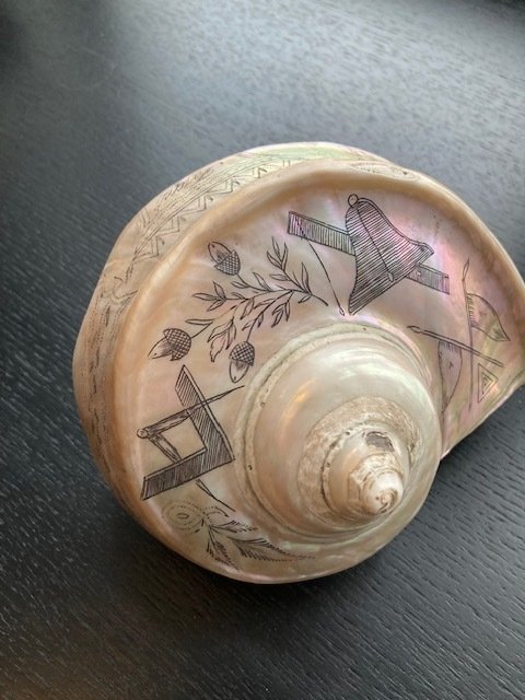 Skulptur, Vrijmetselarij Uniek object - 15 cm - Perlemor - 1854 #1.0