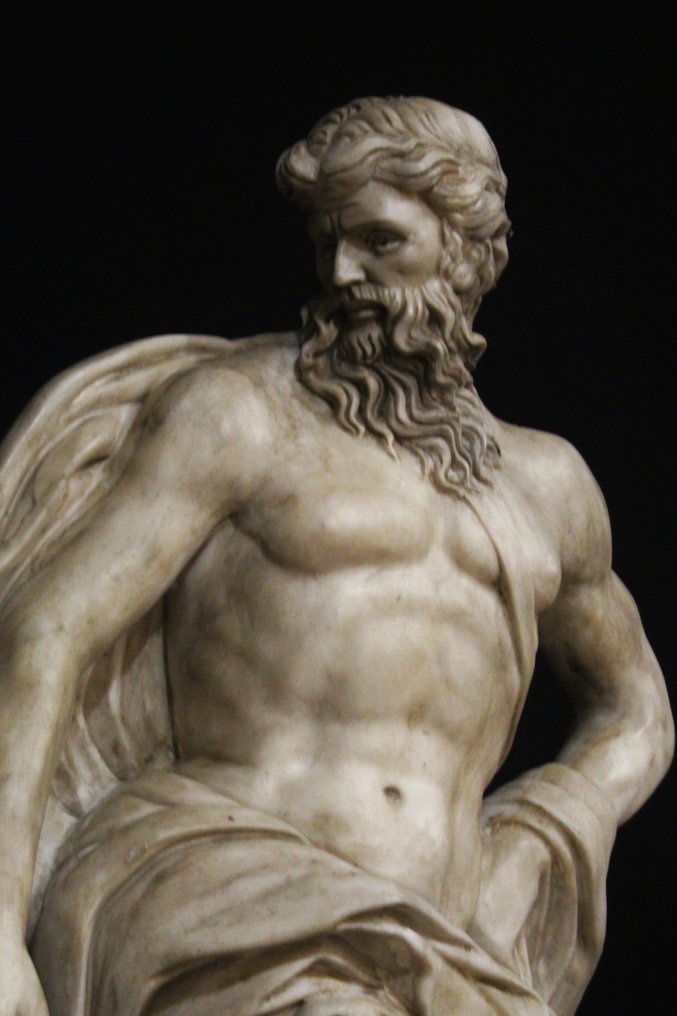 Γλυπτό, Scultura in mamro statuario, Dio Oceano after Pietro Bracci, altezza 105 cm - 105 cm - Μάρμαρο #4.3