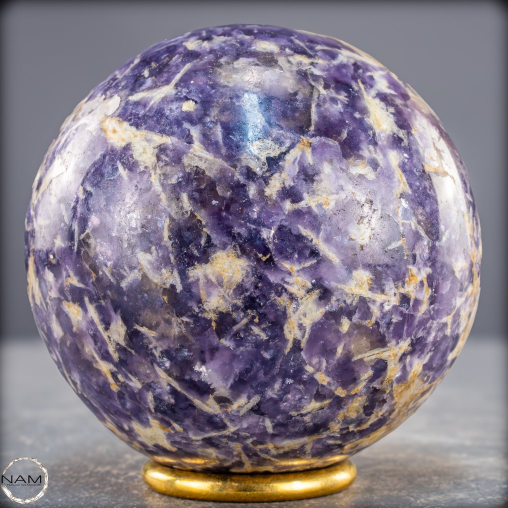 迷人的 Lepidolith / Einhornstein 球体 – 晶体世界中的闪耀杰作- 983.92 g #4.3