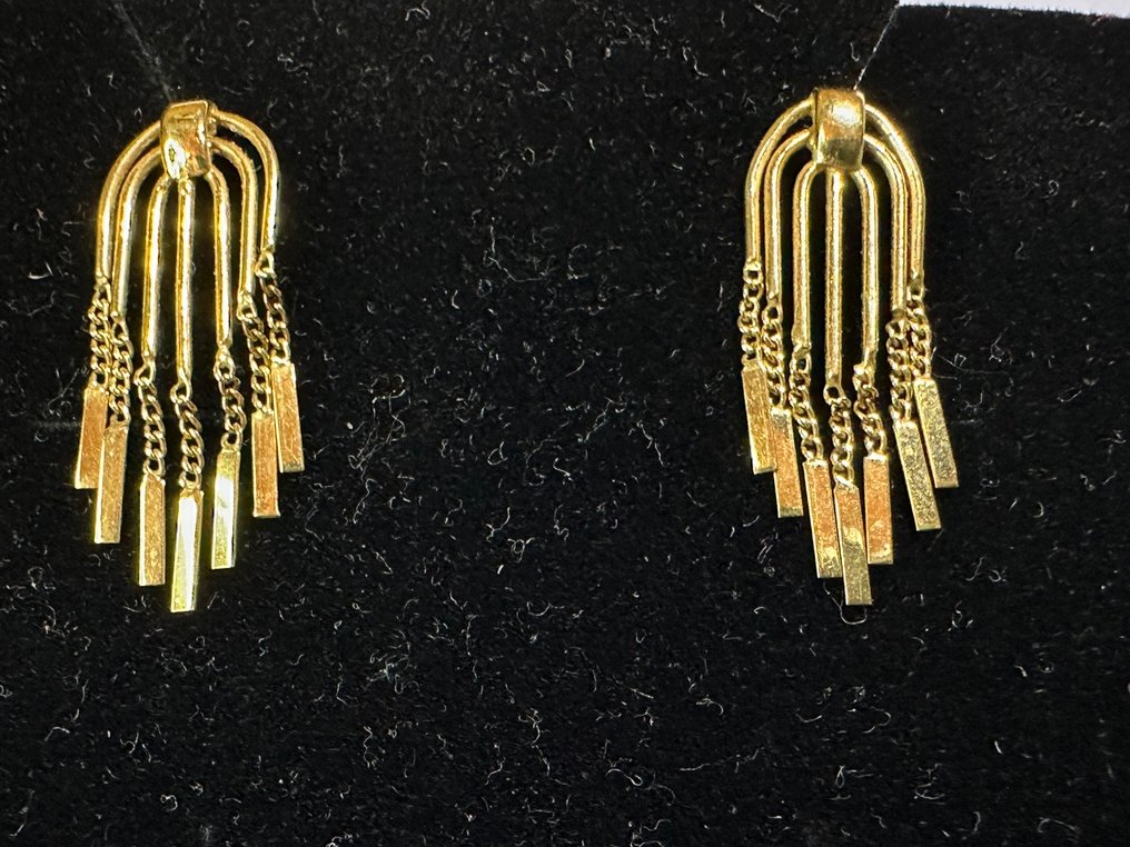 没有保留价 - 耳环 - 14K包金 黄金 - 一对14K金垂坠耳环 #1.0