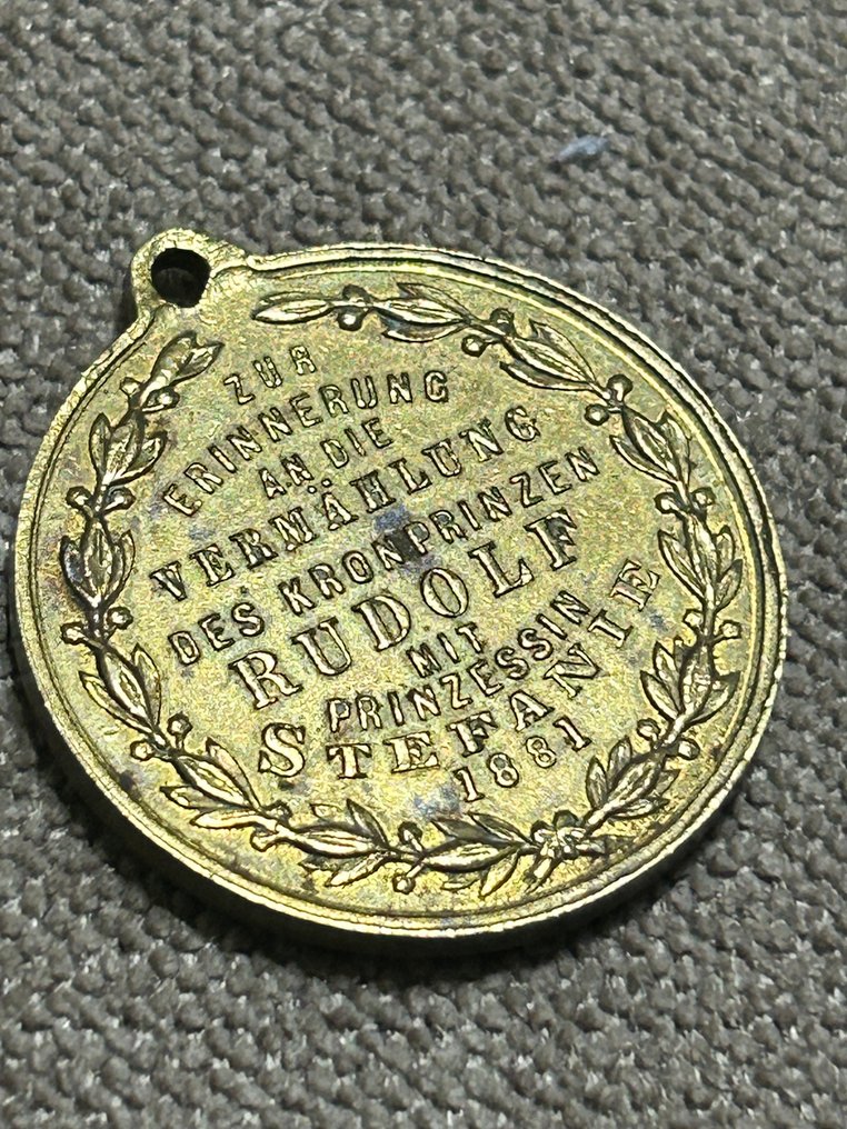 比利时 - 军事勋章 - 奥地利王储鲁道夫和斯蒂芬妮。 - 1881 #4.3