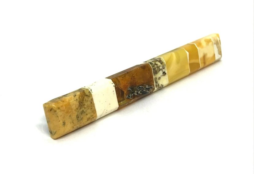 Bernstein Krawattennadel - Höhe: 70 mm - Breite: 9 mm- 8.9 g #1.0