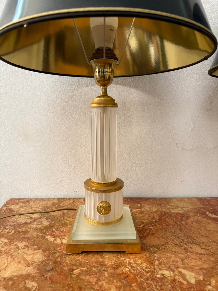 Versace - Versace - Candeeiro de mesa (2) - Medusa - Cristal - Par de luminárias #2.1