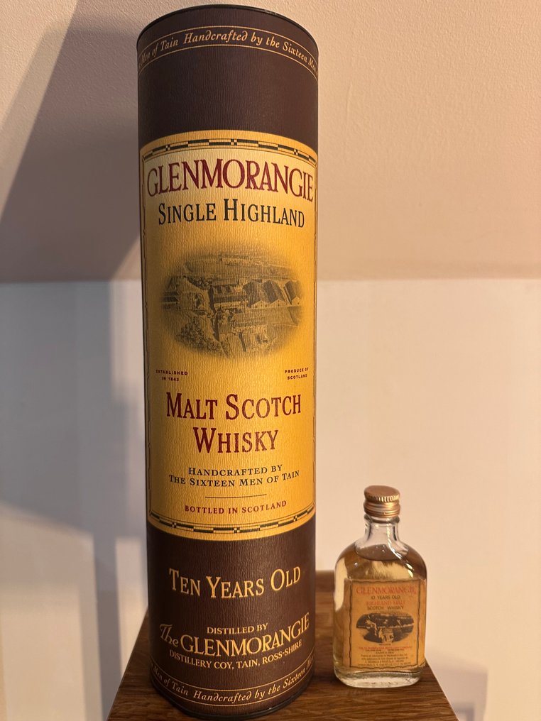 Glenmorangie 10 years old & miniature  - 1 Litre, 5 cl - 2 flaskor #2.1