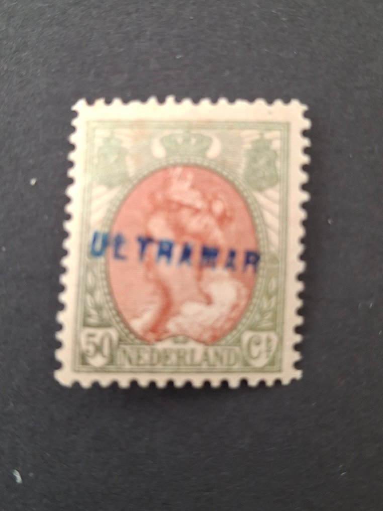 Nederland 1899 - Wilhelmina med pelskrage i ultramarin. - NVPH 56 + 74 #2.1