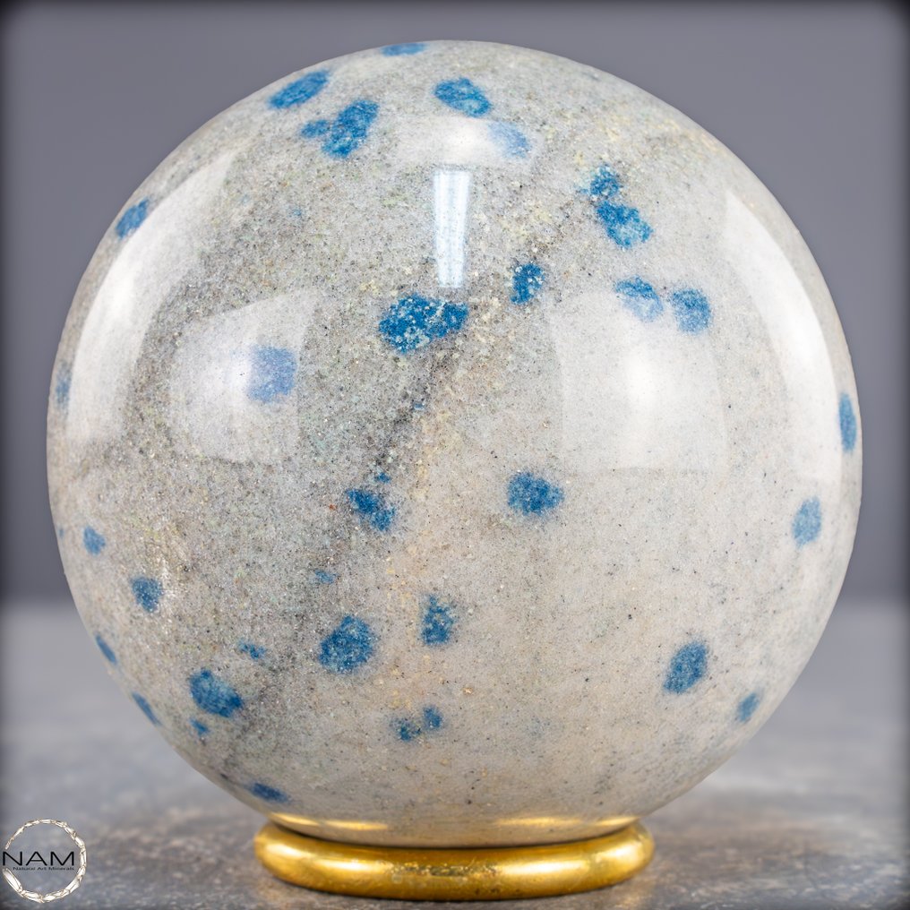 天然的K2球 稀有的石英基质，含有天蓝色包裹体- 868.09 g #3.2