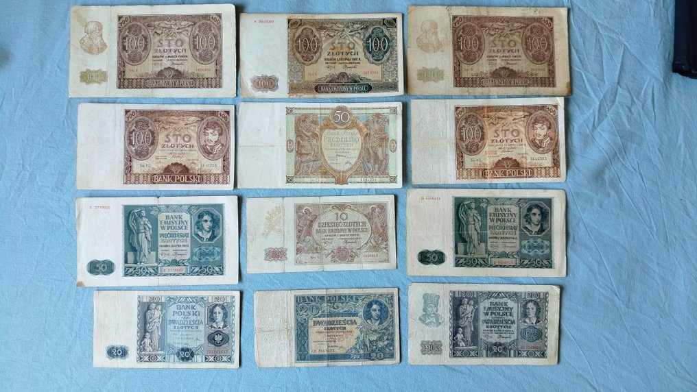 Poland. - 12 Banknotes - Various Dates  (No reserve price) #1.0