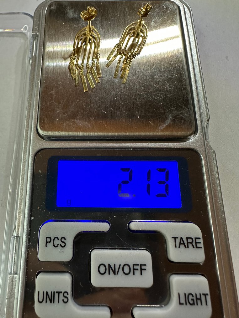 没有保留价 - 耳环 - 14K包金 黄金 - 一对14K金垂坠耳环 #2.1