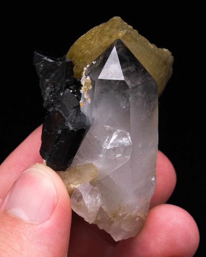 （欧洲经典）石英、菱铁矿和铁铂矿 组合样本 - 高度: 5.2 cm - 闊度: 3.8 cm- 76 g - (1) #2.1