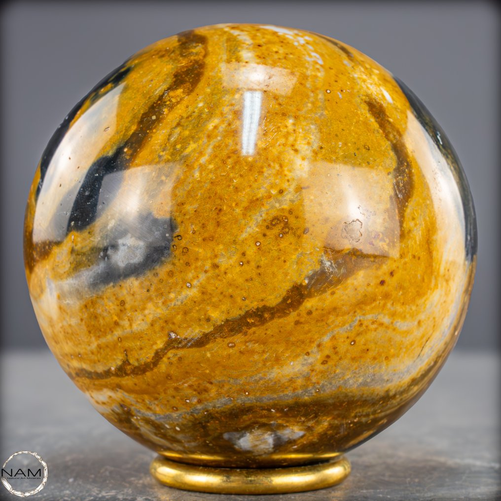 美丽的天然碧玉和玉髓 球体- 1128.34 g #2.1