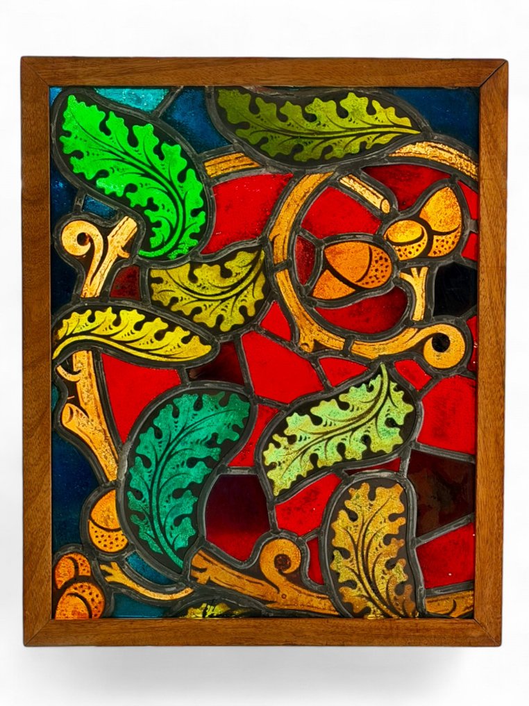 Αρ Ντεκό Παράθυρο βιτρό - 1920-1930 - Έργο τέχνης 60x50cm/4,1Kg  #1.0