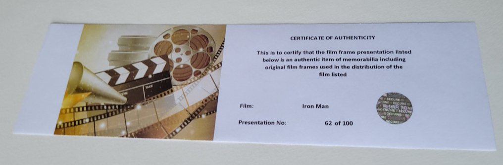 Iron Man - Framed Film Cell Display with COA #2.1