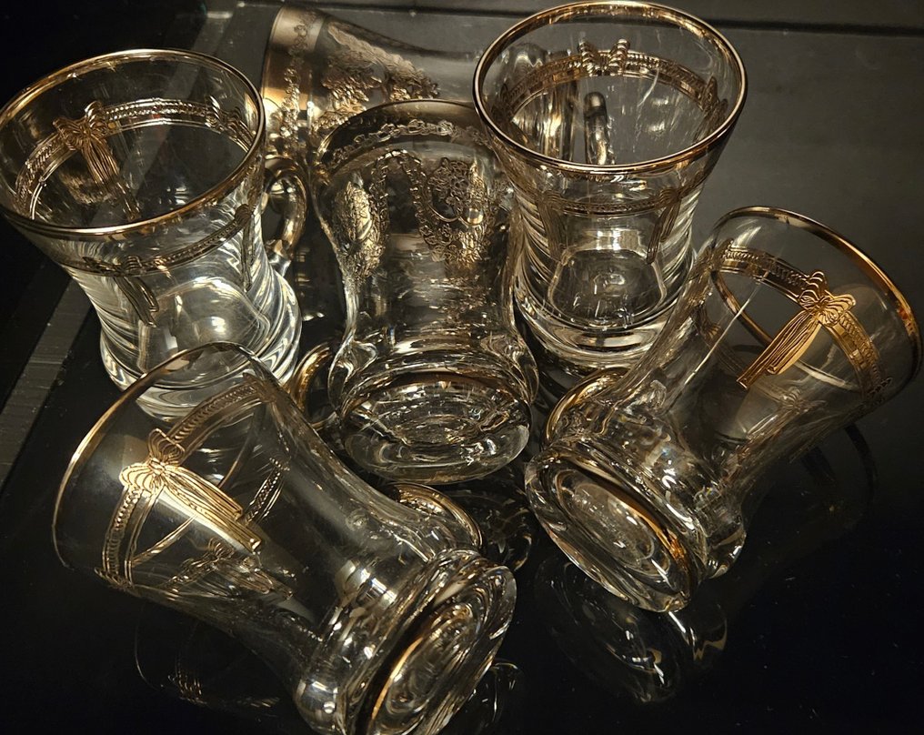 antica cristalleria italiana - Coffee service (6) - magnificent coffe collection in gold platinum - Gold, Crystal, platinum #4.3