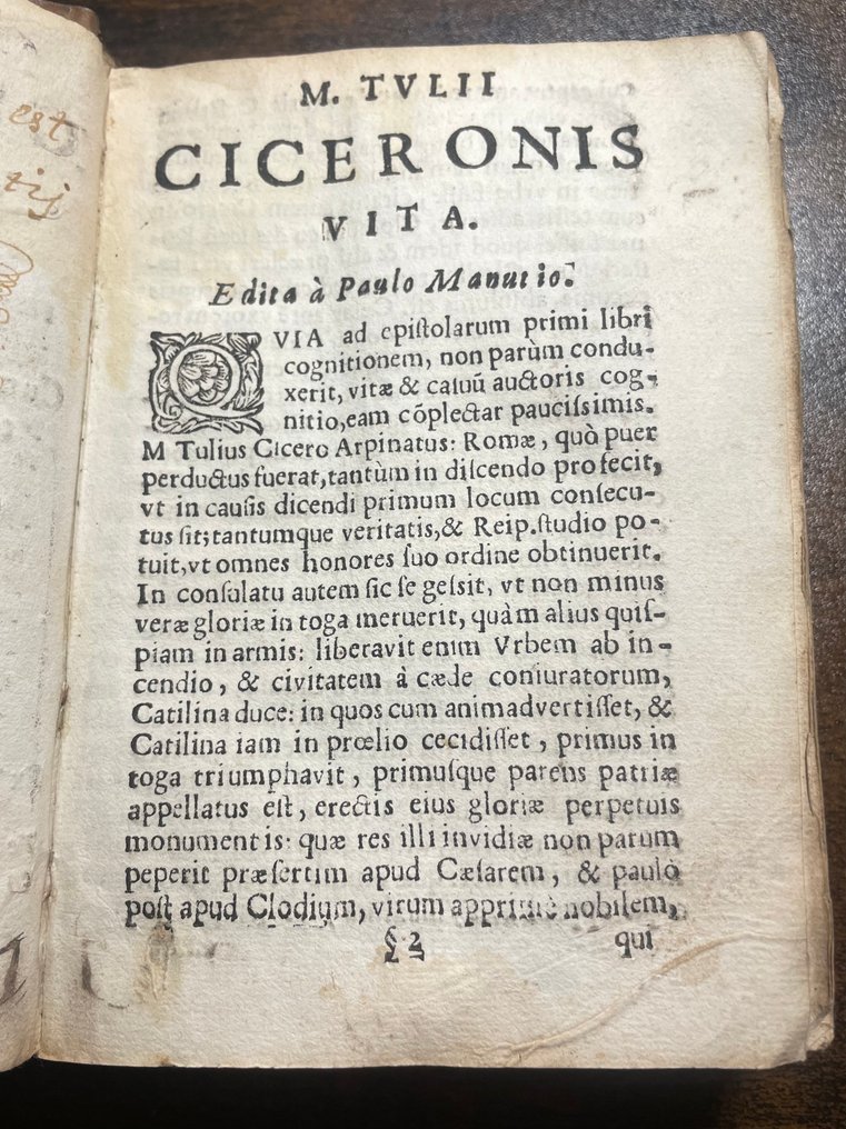 Marcus Tullius Cicero; Paulo Manutio (editor) - Epistolarum quae appellant Familiares. Libri XVI - 1677 #1.0