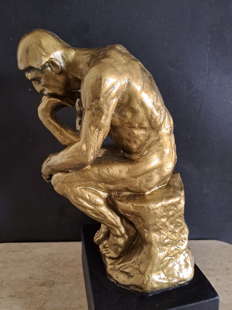 Naar Auguste Rodin - Staty, De Denker - 31 cm - Råzink #3.2