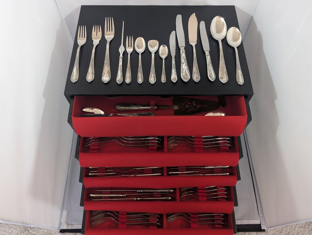 Solingen SILBER 100 - Cubertería para 12 (182) - Plateado - Louis XV / Rococó #2.1