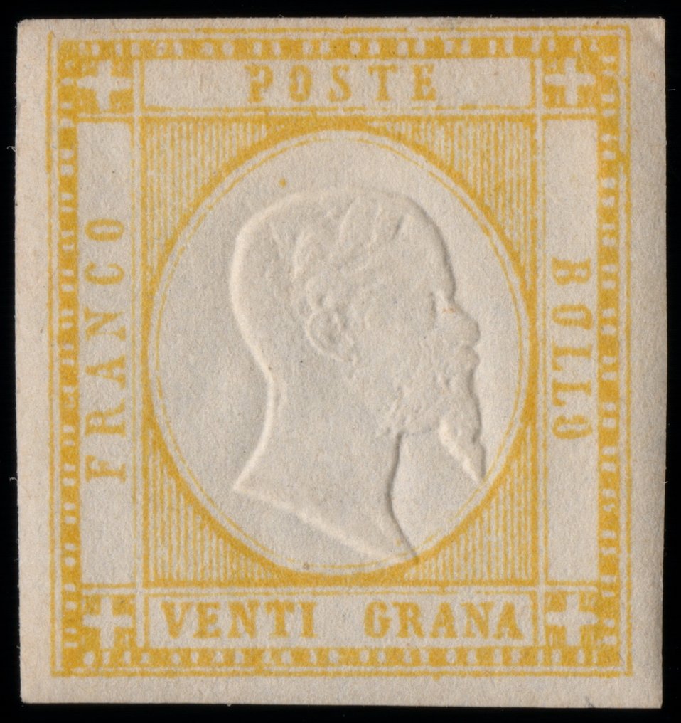 Αρχαία ιταλικά κράτη - Νάπολη 1861 - Περιφέρεια Napoletane, 20 γραμμάρια κίτρινο. MH. Άριστη κατάσταση. - Sassone 23 #1.0