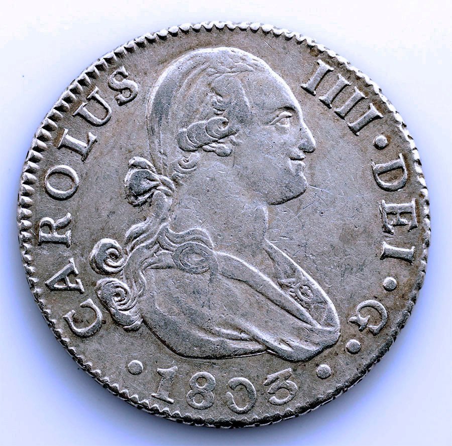 Spagna. Carlo IV. 2 Reales 1803 CN Sevilla - Brillo original #1.0