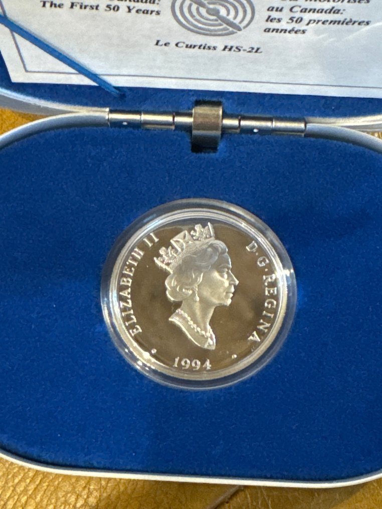 Canadá. 20 Dollars 1994 Luftfahrt Curtiss HS-2L 1 Oz (.999) mit CoA und BOX (Sem preço de reserva) #3.2