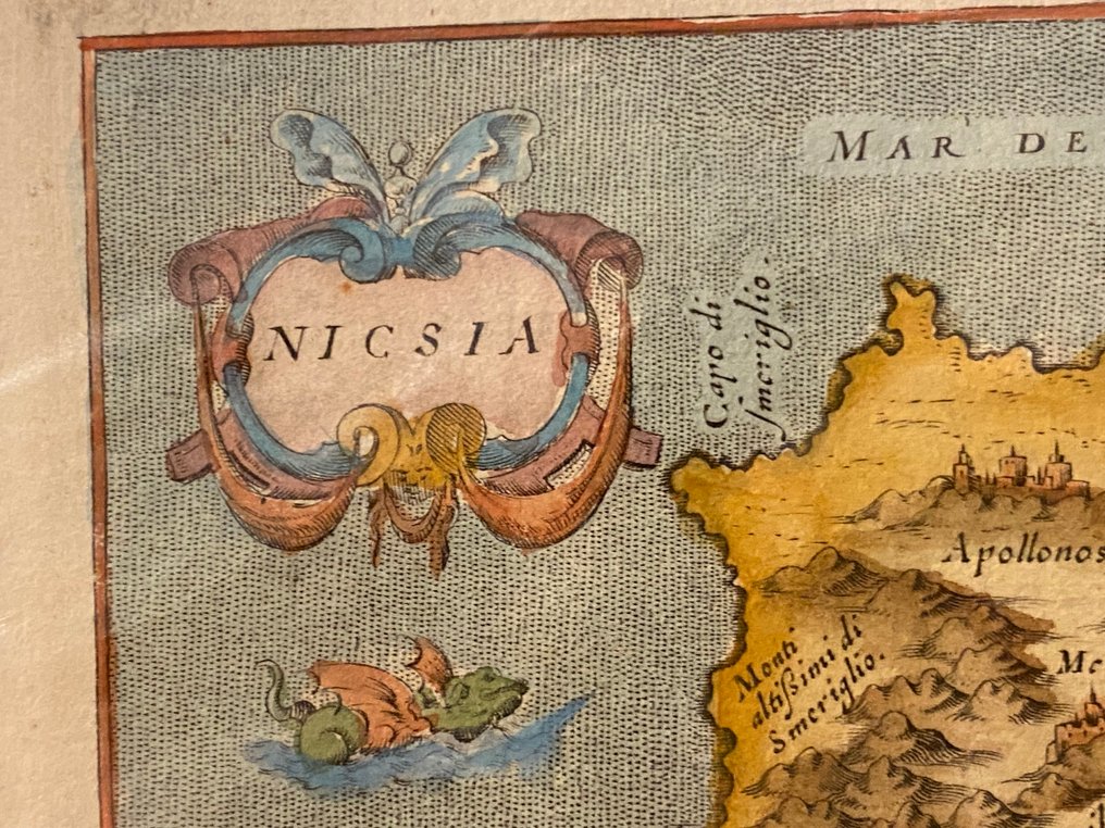 Grækenland - Nisyros; Tommaso Porcacchi / Hand Colored engraving - Dodecanese / Nisyros  - Niscia - 1604 #1.0